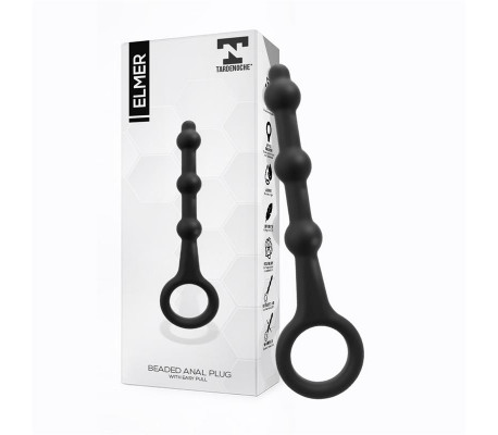 Elmer Plug Anal con Aro de Fácil Extracción Silicona Negro