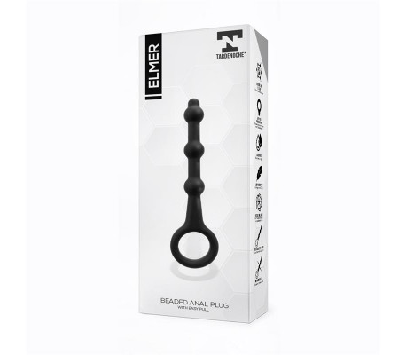 Elmer Plug Anal con Aro de Fácil Extracción Silicona Negro