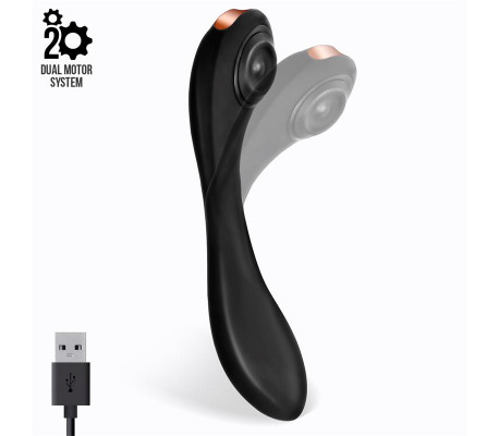 Pulsar Vibrador con Pulsación y Esqueleto Articulado Silicona USB
