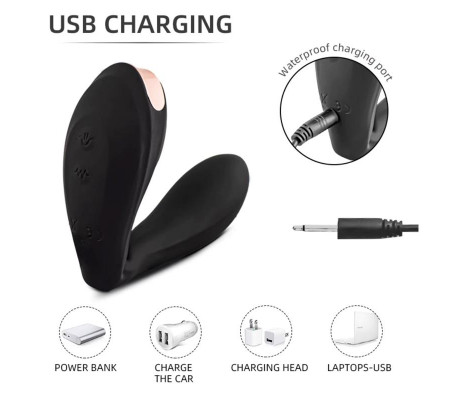 Pulsar Vibrador con Pulsación y Esqueleto Articulado Silicona USB
