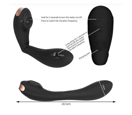 Pulsar Vibrador con Pulsación y Esqueleto Articulado Silicona USB