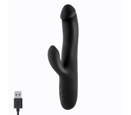 Angus Vibrador con Función de Movimiento Thrusting 2 Motores Silicona USB