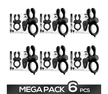 Pack de 6 Earzy Anillo Vibrador con Control Remoto USB Magnético Silicona