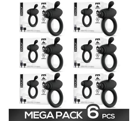 Pack de 6 Dully Anillo Vibrador con USB Magnético Silicona