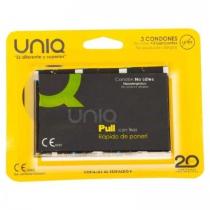 Preservativos con Tiras Pull Condoms Sin Látex 3 pcs