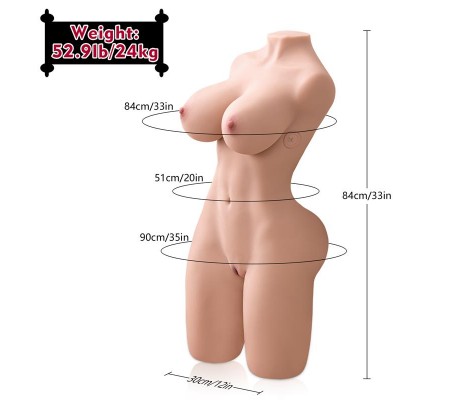 Masturbador Torso Erica Esqueleto Interno y Movimiento Thrusting 24 kg