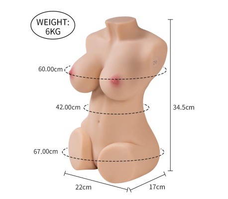 Masturbador Torso Wendy con Vibración y Sucking 6 kg
